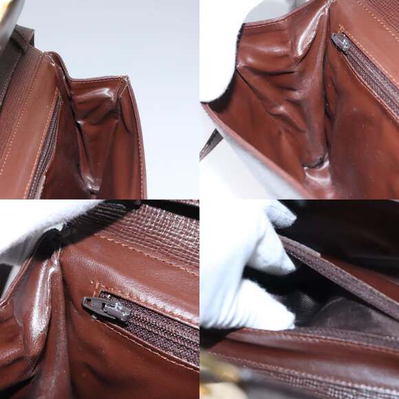 CELINE Circle Shoulder Bag Leather Brown Gold - Picture 12 of 12